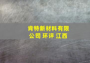 肯特新材料有限公司 环评 江西